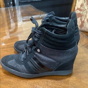 Coach Black Wedge Sneakers